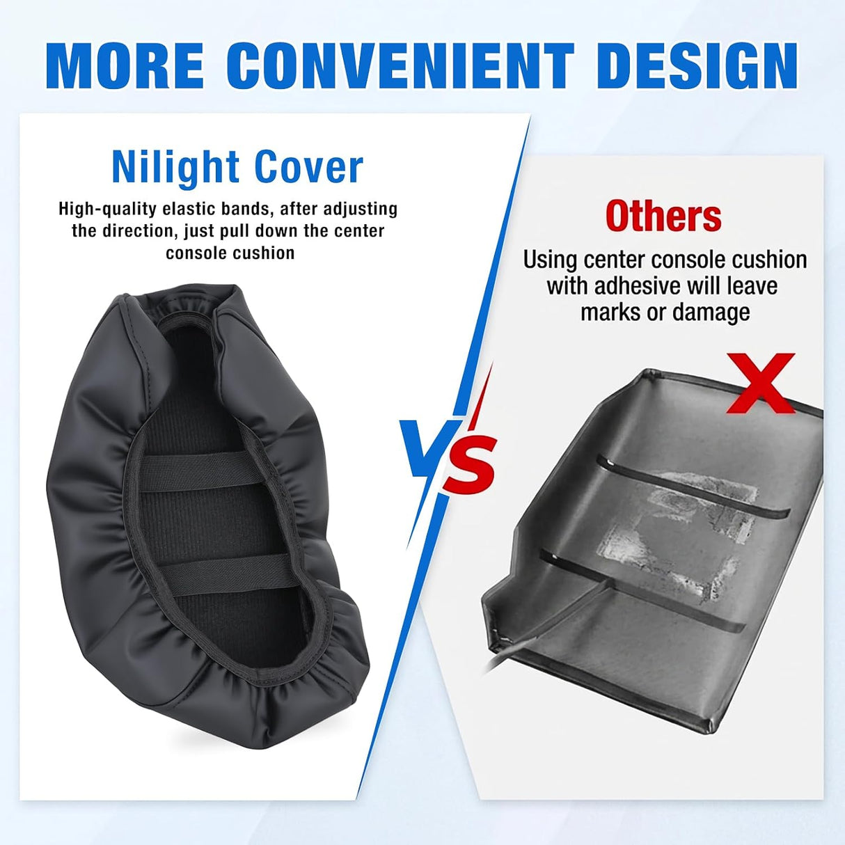 Center Console Cover for Hyundai Sonata 2015-2019 Armrest Cushion | for Sonata 2015 2016 2017 2018 2019 Nappa Leather Armrest Cover for Car Waterproof Center Console Pad Protector, Black