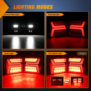 58Leds Wireless Tow Tail Light Rechargeable Towing Light Kit (Pair) Nilight