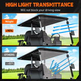 Golf Cart Windshield for Front Window Foldable Windproof UV Protection Compatible with Club Car Precedent Gas or Electric 2004-Up, Scratch and Impact Resistant, Clear Acrylic