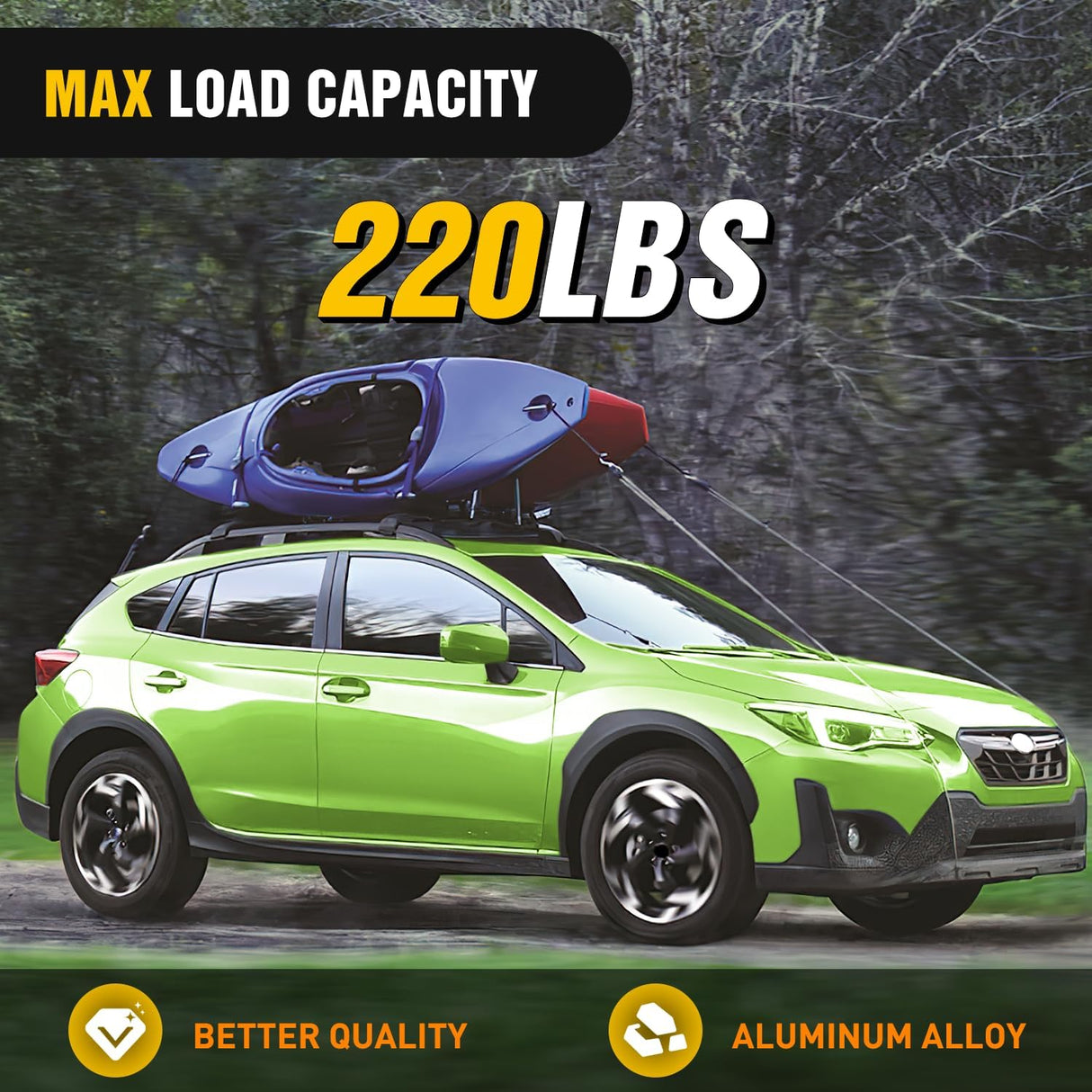 Roof Rack Cross Bars Compatible with Subaru Outback Wilderness 2022 2023 2024 with Side Rails, Adjustable Aluminum Less Wind Noise Car Crossbars for Cargo Carrier Luggage Kayak Tent Snowboard