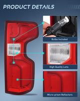 Taillight Assembly for 2019 2020 2021 2022 2023 Chevy Silverado1500 | 2020 2021 2022 2023 Silverado 2500HD 3500HD LED Tail Light Rear Lamp Replacement Passenger Side