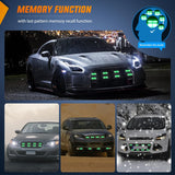 8PCS Led Strobe Lights with Controller 12V 24V Sync Feature Green Strobe Light 12 LED Surface Mount Emergency Hazard Warning Lights with Strobe Controller for Vehicle Car Truck RV ATV
