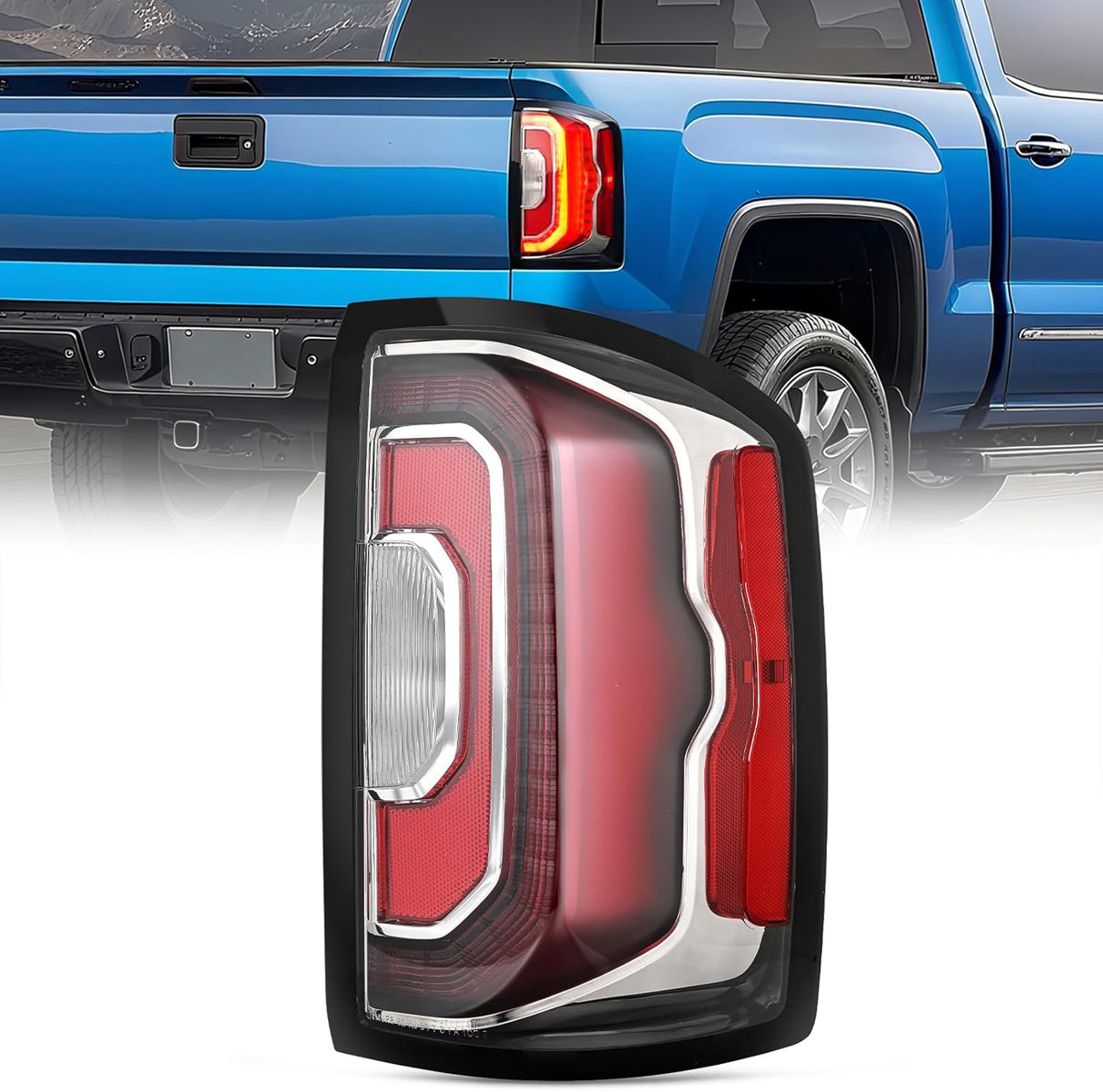 Taillight Assembly Compatible with 2016 2017 2018 GMC Sierra 1500 Tail Light with LED Type OE Style Rear Lamp Replacement Passenger Side