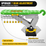 Car Door Step Universal Aluminum Latch Step for Car Roof Access Portable Folding Car Door Latch Hook Step Multi-Adjustable Both Feet Stand Pedal Max Load 500 Lbs for Truck SUV Vehicles, Green