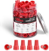 100PCS Red Wire Connectors Kit 14-12 AWG Electric Wire Caps Insulating Insert Twist Electrical Wire Terminal with Spring for Connect Electrical Wiring Automotive Car Truck Boats Marine