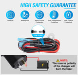 2 Pack PD Type C and QC 3.0 USB Fast Outlet Panel with LED ON Off Touch Switch Fused Wire Kit for 12V 24V Cars Trucks RVs Motorcycles Buses Boats