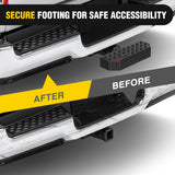 Hitch Step with 2 Inch Hitch Receiver Rear Bumper Guard Protector 11.9 Inch with 5/8 Inch Hitch Pin Clip Upgraded Textured Black Anti Slip Hitch Step Bar for Pickup Truck Car SUV