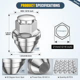 20PCS M14x1.5 Lug Nuts Compatible with 2015-2023 Ford Mustang/Edge | for 2020-2023 Explorer 2022-2023 Maverick One-Piece Solid Chrome Steel OEM Factory Wheel Nuts Replace