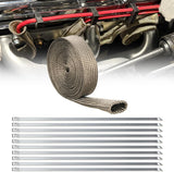 Titanium Spark Plug Wire Heat Shield Sleeve 1/2 Inch ID x 10 Inch | 3632°F Heat Protection Cover for Fuel Line, Wire Loom, Brake Cable & Diesel Heater Exhaust