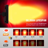 6 Inch Red LED Light Pods 2 PCS 60W Flood Spot Combo Beam Off Road Driving Fog Fishing Hunting Emergency Safety Signal Trailer Lighting for 12V 24V ATV UTV Pickup Truck Tractor Boat