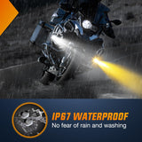 Motorcycle Driving Lights 2.5 inch White Amber Spot Beam Fog Light LED Pods IP67 Waterproof Auxiliary Offroad Lighting for Motorbike Dirt Bike e-Bike Scooter Snowmobile ATV UTV SUV Truck