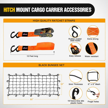 84 Inch x 39 Inch x 6 Inch Universal Roof Rack Cargo Basket Heavy-Duty 250LBS Capacity Rooftop Cargo Carrier with Cargo Net Ratchet Straps Luggage Holder for SUV Truck Vehicle