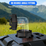 90 Degree RV Tote Tank Adapter, Clear RV Sewer Hose Elbow Fitting with 4 Swivel Bayonet Prongs Leak-Proof Double Odor-Tight Sealing Ring for RV Camping Portable Waste Tank Sewer Hoses, Black