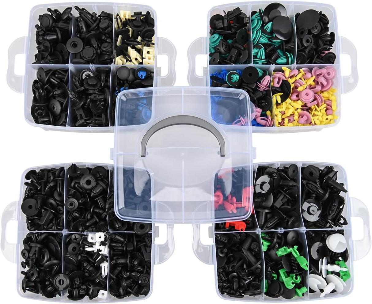 1295Pcs Car Push Retainer Clips Auto Fasteners Kit-37 Sizes Nylon Bumper Fender Rivets with 5 Fasteners Remover 10 Cable Ties for Toyota GM Ford Honda Chevy BMW Benz Audi Nissan