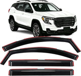 in-Channel Rain Guards for GMC Terrain 2018-2024, 4PCS | Window Deflectors Window Visors for Fresh Air Circulation, GMC Terrain 2018 2019 2020 2021 2022 2023 2024, Smoke Tinted