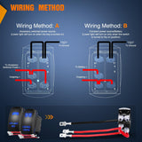 2 Pack Led Pod Lights Rocker Switch Light Bar 5 Pin Laser On Off SPST Switches 20A/12V 10A/24V Blue with Jumper Wires Set for Cars Trucks RVs
