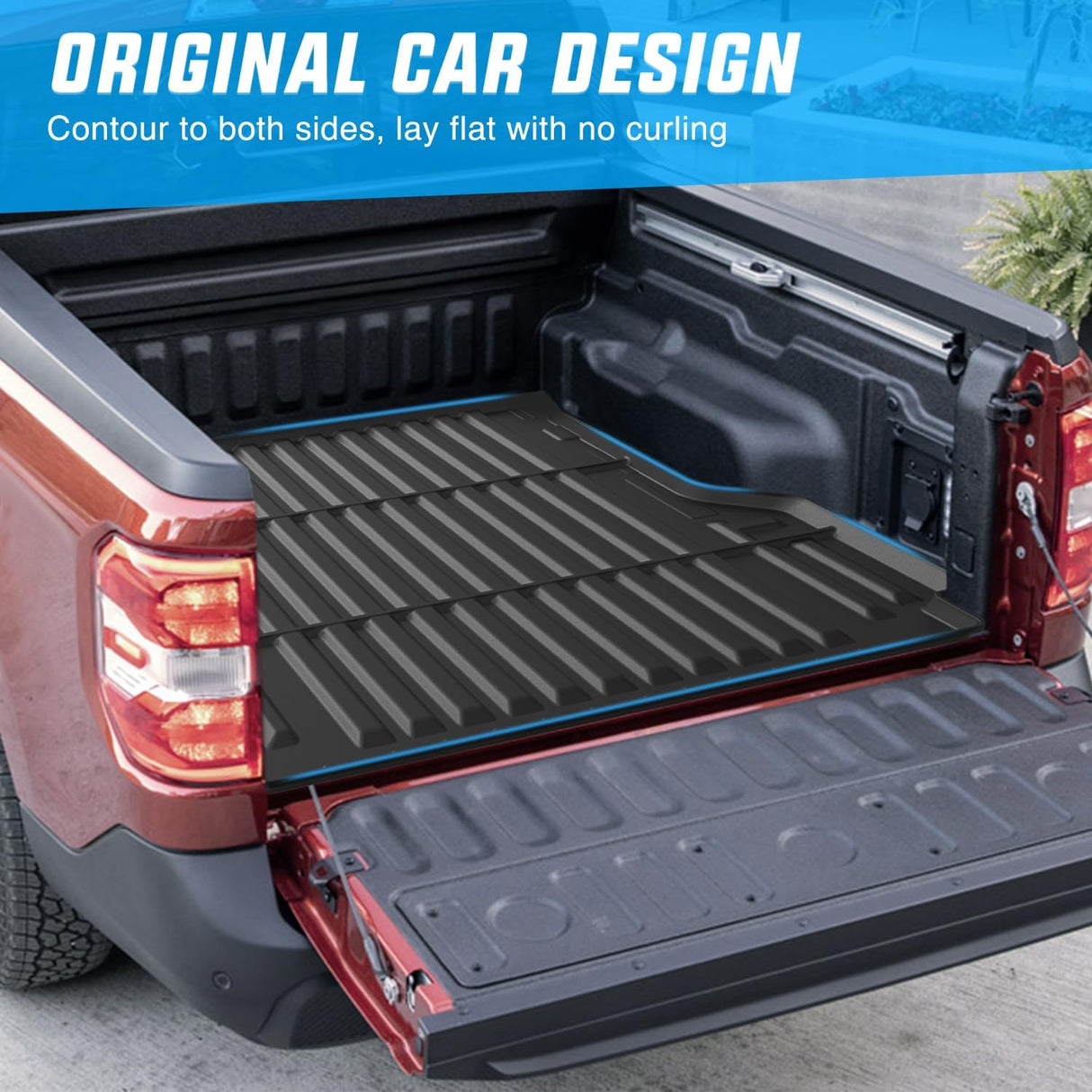 Truck Bed Mat Compatible with Ford Ranger 2024 2025 2026 5 FT | 5.0 FT Custom Fit, TPE Material, Heavy-Duty, Non-Slip, All Weather Protection