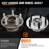 Wheel Bearings and Hub Assembly for Dodge Ram 1500 2002-2005 W/ABS | Direct Replacement, Smooth & Quiet Operation, Heavy-Duty Construction-2Pack