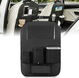 Car Seat Back Organizer 1PC Black PU Leather Universal | Cup Holder Tissue Box Removable Bucket Waterproof Multifunctional Storage Bag for Cars Vans SUVs MPVs Pickup Trucks