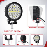 LED Light Pods 2 PCS 3 Inch 36 W Round | Spot Flood Combo Beam Offroad Driving Fog Work Backup Bumper Roof Lamp for Pickup Truck ATV UTV SUV 4x4 Van Camper Boat