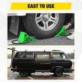 Wheel Chocks, Heavy Duty Wheel Stopper for Car, Truck, RV, Trailer, Caravan, Motorcycle, 8.7 Inch x 4.8 Inch x 4.2 Inch, 2-Pack(Green)