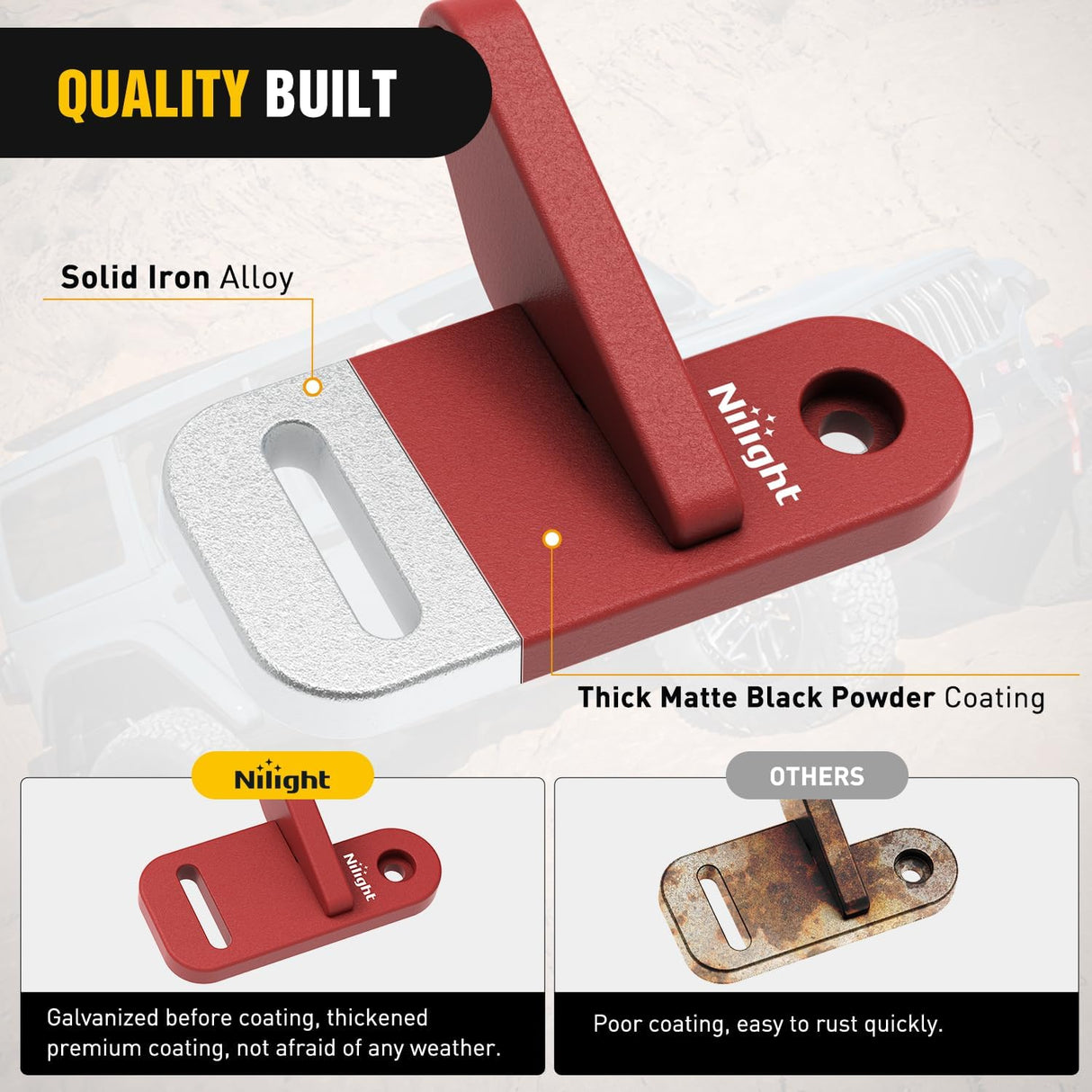 Hood Light Brackets for Wrangler JL JLU Gladiator JT 18-25, Red | for Jeep Wrangler JL JLU Gladiator JT 2018 2019 2020 2021 2022 2023 2024 2025, A-Pillar Auxiliary Offroad LED Pods Mounting