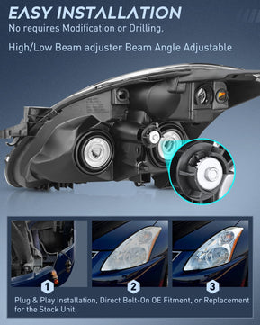 Headlight Assembly Chrome Housing Amber Reflector Upgraded Clear Lens For 2010 2011 2012 Nissan Altima 4 Door Sedan Nilight