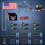 RGB LED Whip Light 2PCS 4FT with 6 Rock Lights Combo | APP and Remote Control with DIY Chasing Patterns Stop Turn Reverse Modes and Spring Base for ATV UTV RZR and Jeep
