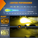 LED Pod Light 48W 4 Inch 2 PCS Yellow Spot Beam Driving Lights LED Pods IP67 Waterproof Auxiliary Offroad Lighting for Truck Tractor SUV ATV UTV Golf Cart Boat Motorcycle Dirt Bike