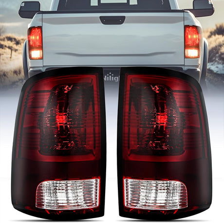 Taillight Assembly Compatible with 2009 2010 2011 2012 2013 2014 2015 2016 2017 2018 Dodge Ram 1500 2500 3500 2019 2020 2021 Classic Rear Lamp OE Style Driver Side and Passenger Side Dark Red