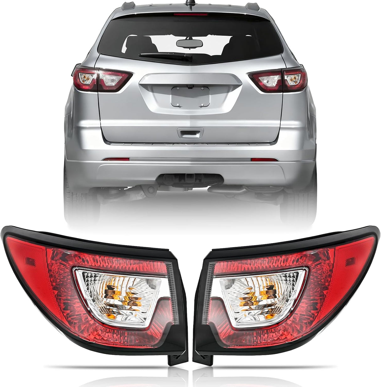 Taillight Assembly for 2013 2014 2015 2016 2017 Chevy Traverse | Outer Tail Light Replacement OE Style Driver and Passenger Side
