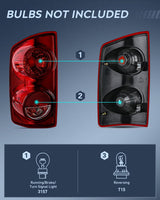 Taillight Assembly Compatible with 2007 2008 Dodge Ram 1500 2007 2008 2009 Dodge Ram 2500 3500 Rear Lamp Replacement OE Style Driver Side Dark Red Lens