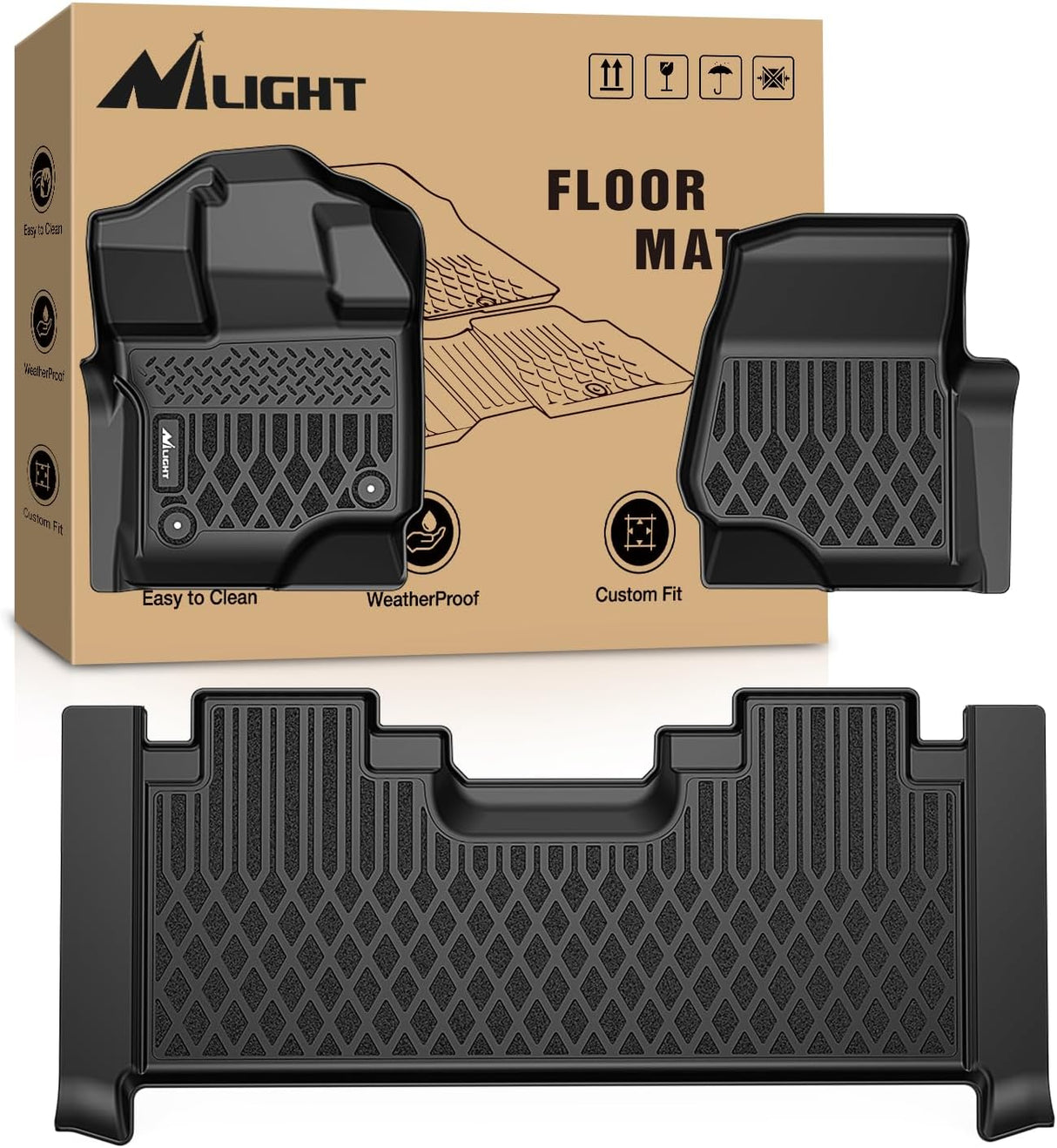 TPE Floor Mats for Ford F150 SuperCab Extended Cab 2015-2026 | for F-150 1st Bucket Seat All Weather Custom Fit Heavy Duty Floor Liners