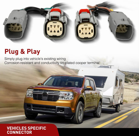 4 Pin Trailer Wiring Harness Kit 56477 Vehicle Standard 4 Way Connector Custom for 2022 2023 2024 2025 Ford Maverick Simple Fit Tow Hitch Harness