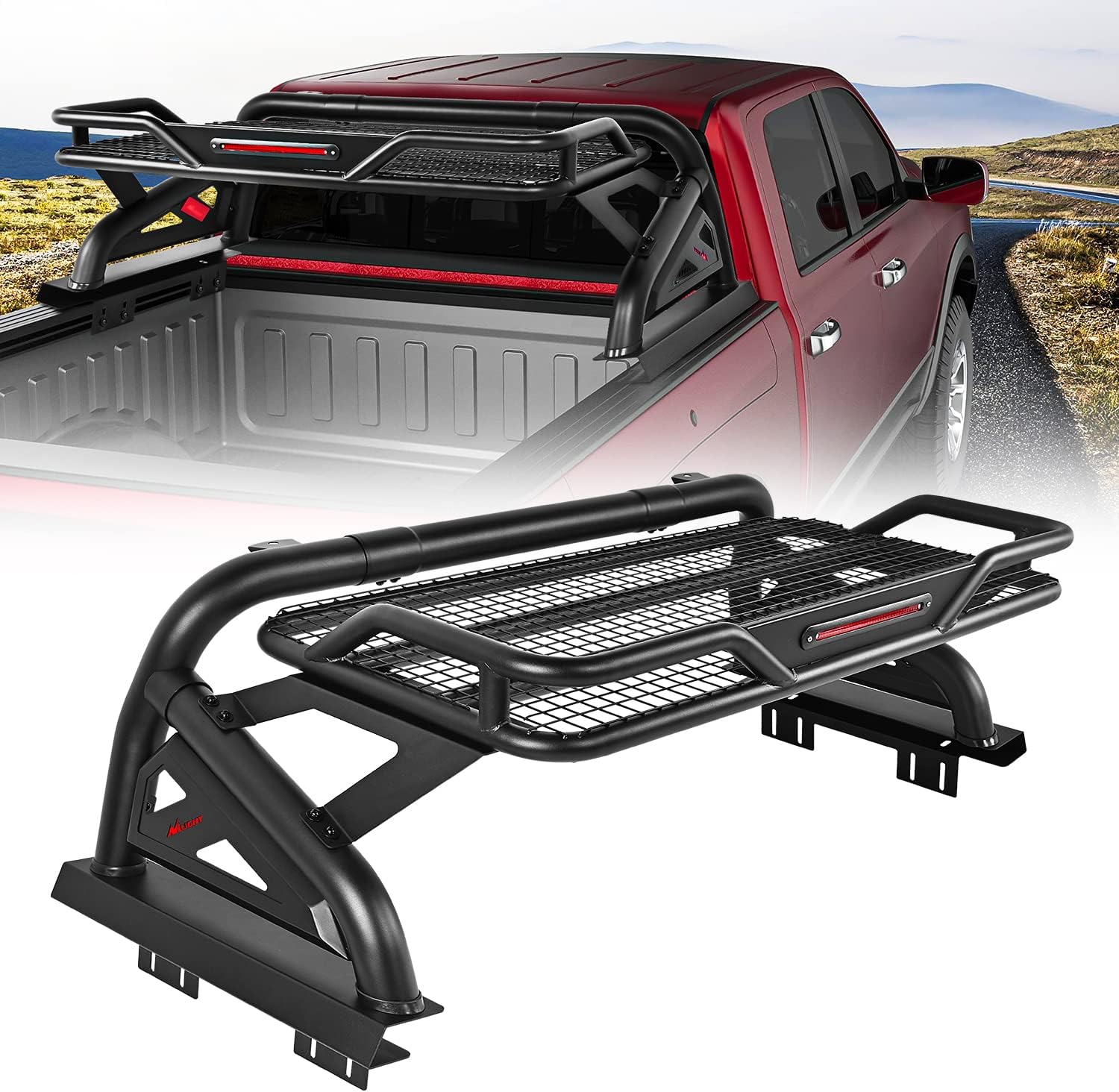 2002-2023 Dodge Ram 2014-2023 Chevrolet Silverado 2015-2023 F150 2014-2023 Tundra Truck Bed Chase Rack Carrier Basket Nilight