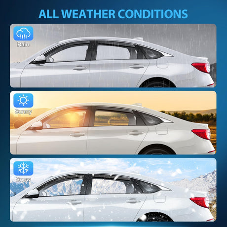in Channel Window Visors for Honda Accord 2018 2019 2020 2021 2022, Wind Deflectors for Sun Rain & Ventilation, Smoke Tinted, 4PCS