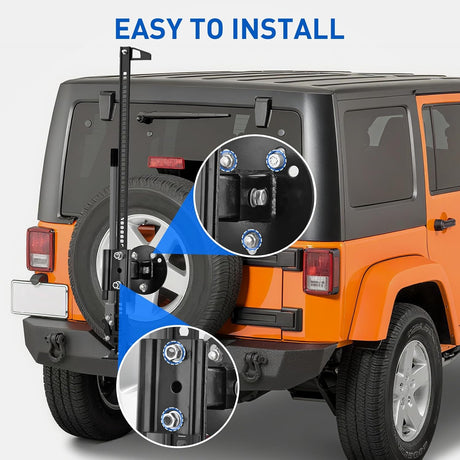Farm Jack Wheel Mount Bracket, Spare Tire Carrier for Off-Road Jack Recovery 4X4 4WD