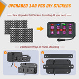 8 Gang Switch Panel Circuit Control Relay System APP RGB Backlight Fuse Wiring Harness Toggle Momentary Strobe Flash Modes Automatic Dimmable 12V 24V for Car Truck Camper SUV