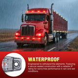 2.5 Inch Oval Side Marker Clearance Light 2 LED 4 Amber & 4 Red Light White Lenses 80LM High Lumen Waterproof Surface Mount 12V Direct Wire for Truck Trailer Boat RV Semi
