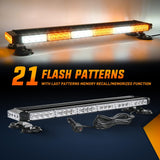 29.5 Inch Roof Top Amber White Strobe Lights 56LED Hazard Emergency Warning Light Bar Magnetic Mount Nilight