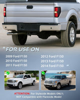 Taillight Assembly Compatible with 2009 2010 2011 2012 2013 2014 Ford F150 Incandescent Type Styleside Upgrade LED Tube tail lights; Rear Brake Lamps Smoked Lens