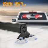 40LED Red White Emergency Strobe Traffic Advisor Light Bar with Suction Cups Dash Safety Warning Hazard Flashing Lights Interior Front/Rear Windshield for Trucks Construction Vehicles