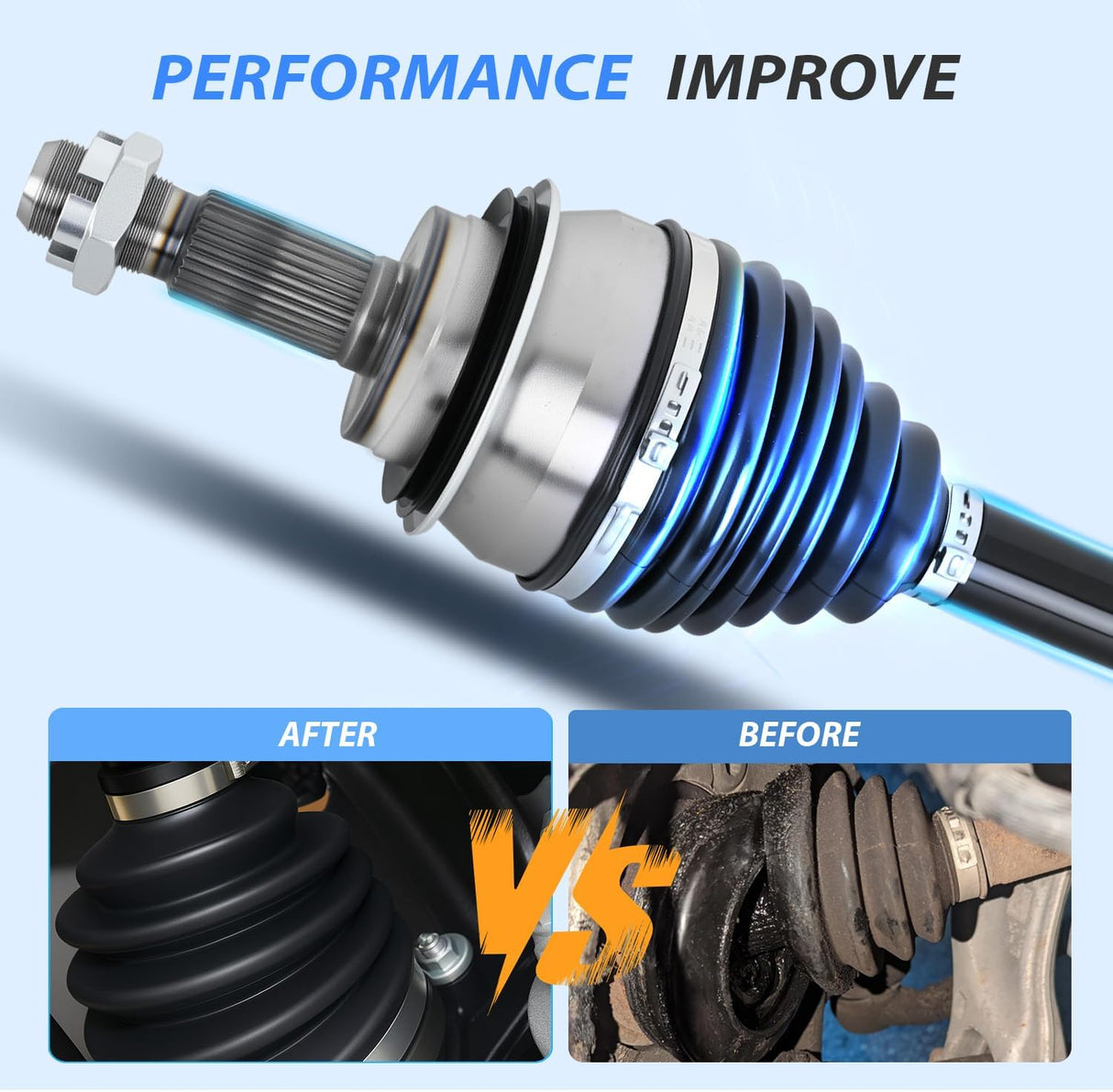 CV Axle Shaft Assembly | Compatible with 2003-2009 Lexus GX470 2010-2022 GX460 2003-2022 Toyota 4Runner Half-Shaft Front Driver or Passenger Side