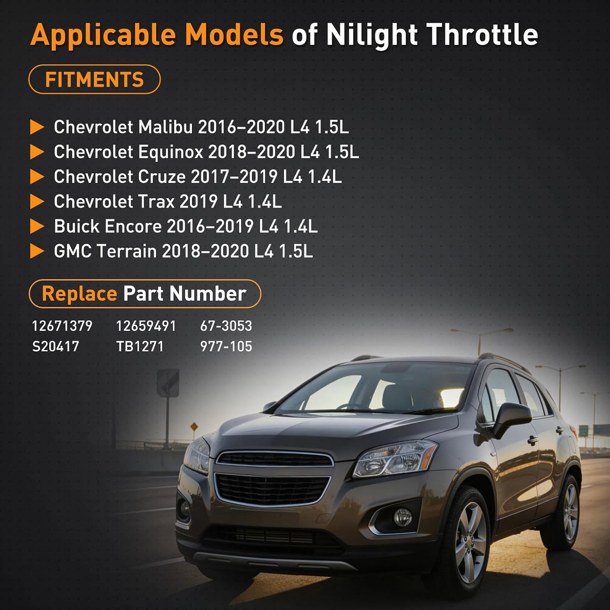 Throttle Body for Buick Encore Chevy Cruze Equinox Malibu 2016-2025 | 12671379 12659491 OE-Spec Fitment, Precise Airflow Control, Stable Idle Response, Fit for L4 1.4L 1.5L