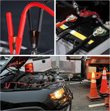 1 Gauge 30 Feet Heavy Duty Jumper Cables 900 Amp Booster Battery Cables with Permanent Installation kit and Quick Connect Plug Includes Carrying Bag for 12V & 24V Cars SUVs and Trucks