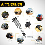 Trailer Hitch Lock Pin 1/2 Inch & 5/8 Inch Locking Receiver Hitch Pin Keyed Unique Weatherproof Anti-Theft Lockable Fits 2 Inch 2-1/2 Inch & 1-1/4 InchReceiver Tow Truck Boat Bike Truck Silver