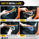 Car Door Step Universal Aluminum Latch Step for Car Roof Access Portable Folding Car Door Latch Hook Step Multi-Adjustable Both Feet Stand Pedal Max Load 500 Lbs for Truck Suv Vehicles, Orange