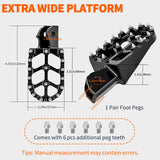 Motorcycle Foot Pegs Dirt Bike Footpegs Fit for Surron Light Bee X/S E Ride Pro SS CRF150F CRF230F CRF250F X160 X260 KDX200 XR125L XR150L Heavy Duty CNC Foot Rests Pegs Pedal, Black