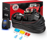 Wiring Harness Kit Nylon 14 AWG 1 Lead 12V 5Pin Rocker Switch Laser On Off Power Relay Blade Fuse for LED Light Bar Off Road Lights on Cars Jeep Boat Trucks