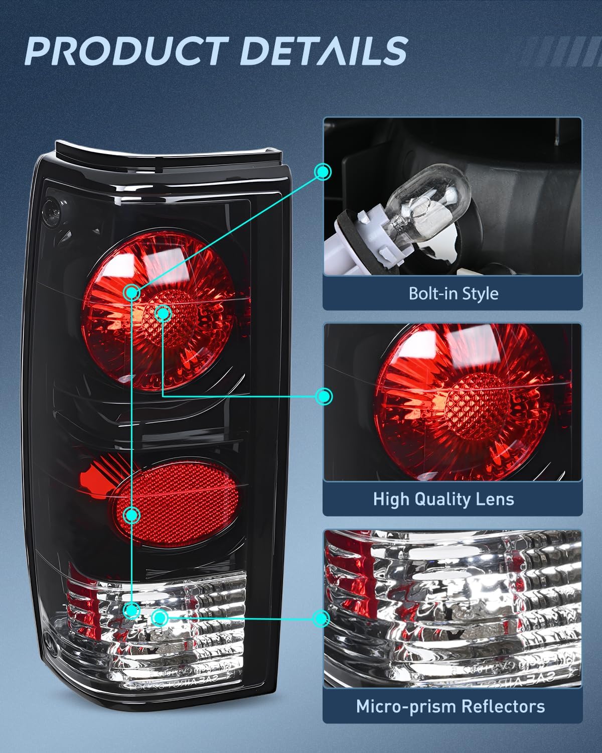 Taillight Assembly Compatible with 1982 1983 1984 1985 1986 1987 1988 1989 1990 1991 1992 1993 Chevy S10 Chevrolet S10 Blazer GMC S15 Sonoma Rear Tail Light Replacement Drive & Passenger Side